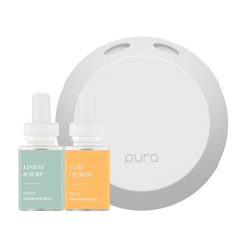 Pura - Smart Home Fragrance Device Starter Set - Pura 4 - Scent Diffuser for Home - Includes Fragrance Aroma Diffuser - Sq...