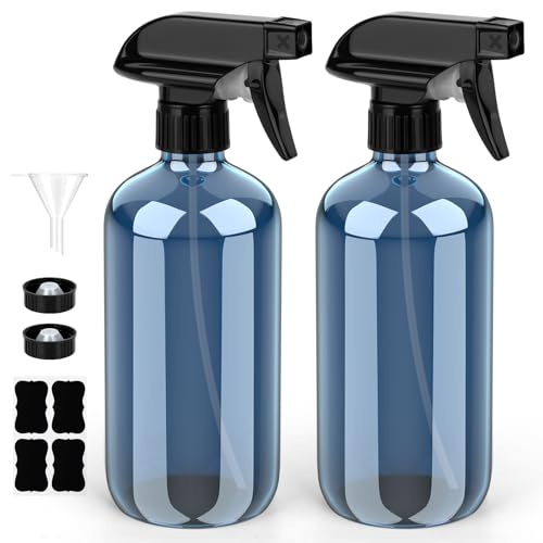 Bontip Glass Spray Bottle, Indigo Blue Glass Spray Bottle Set & Accessories Refillable for Plants Window Cleaners Aromathe...