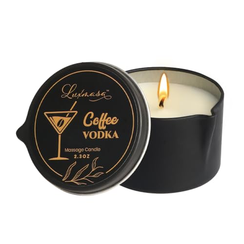 LUXMASA Vegan Home SPA Scented Aromatherapy Massage Candle for Skin Moisturizing,Soybean Wax Massage Body Oil for Foot Tre...