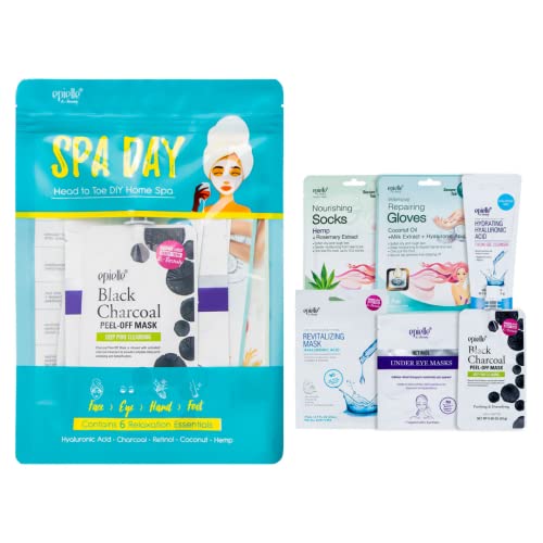 Epielle Spa Day Kit, 6 Relaxation Essentials, Hydrating & Detoxifying for Radiant Skin, At-Home Spa Kit, Self Care Gifts f...