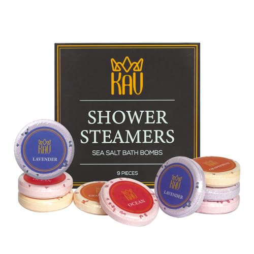 KAV Aromatherapy Shower Steamers for Women and Men - 9 pc Shower Bombs Set - Stocking Stuffers Gift Set - Relaxation Stres...