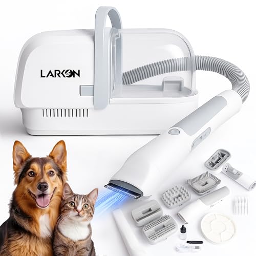 Pet Grooming Vacuum & Nail Grinding Kit – 10Kpa High-Suction Pet Hair Vacuum with 3-Speed Settings & Ultra Low Noise + Nai...