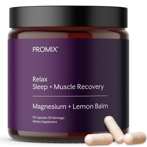 Promix Nutrition Relax | Sleep + Muscle Recovery | Magnesium Bisglycinate Chelate + Organic Lemon Balm Extract - 90 Count ...