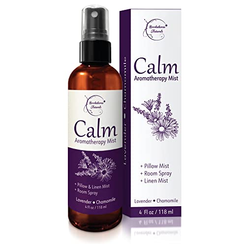 Calm Aromatherapy Mist with Lavender & Chamomile Essential Oil. Natural Sleep & Pillow Spray, Room & Linen Mist. Lavender ...