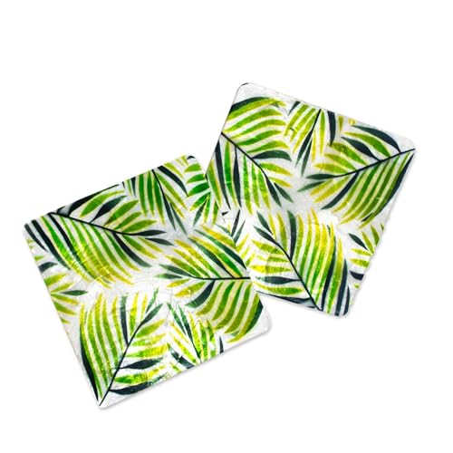 NOVICA Artisan Handmade Capiz Shell Coasters Palm Leaf from The Philippines Tableware Barware Garden Party Tree [4in L x 4...