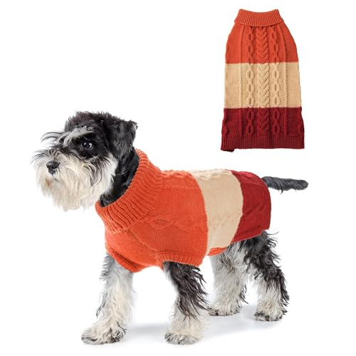 NACOCO Dog Sweater Color Block - Halloween Cat Knitted Clothes Pet Fashion Sweatshirt Soft Vest Thickening Winter Warm Kni...