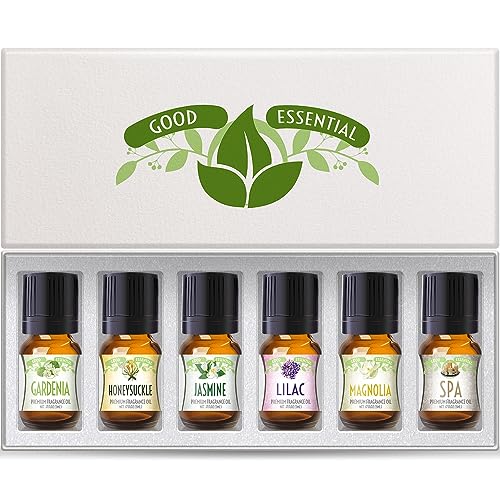 Good Essential Oil Set – 6-Pack Floral Aromatherapy – Gardenia, Honeysuckle, Jasmine, Lilac, Magnolia, Spa – for Candles, ...