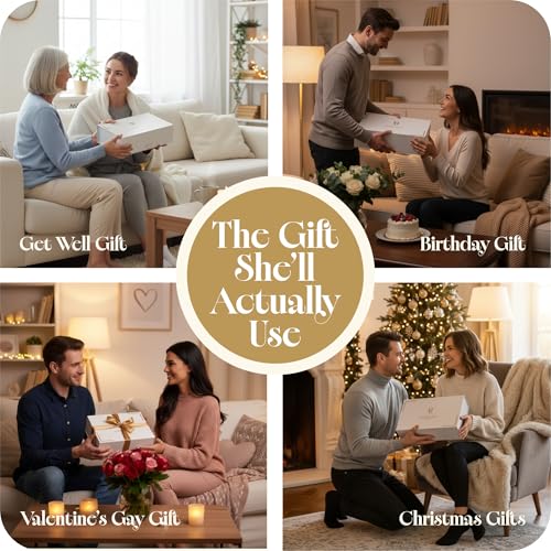 White Wellness Box 12pc Self Care Spa Gift Basket for Women - Loving Gift Basket for Mothers Day, Birthday, Best Friend se...