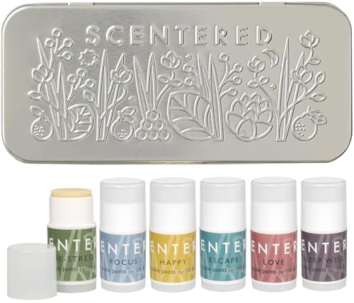 Scentered Aromatherapy Gift Set, Mini Roll On Essential Oil Balms for Sleep, Focus, Stress-Relief, Calm, Mood Boost - Set ...