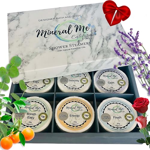 Shower Steamers Aromatherapy - Organic Natural Shower Bombs Vapor Tablets, Aromatherapy for Home Spa, Relaxing Self Care B...