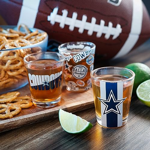NFL Team Logo Barware Team Spirit 1.5oz Shot Glasses 3-Pack