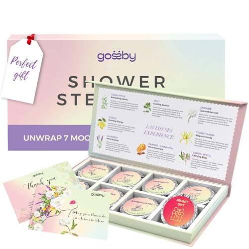 Shower Steamers Aromatherapy GOSSBY 8 Pack - Gifts for Women, Birthday Gifts for Her, Home Spa, Self Care, Relaxation, Nat...
