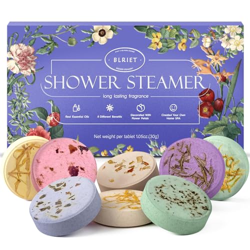 Shower Steamers Aromatherapy Spa Gifts for Women 8 Pack, Shower Bombs Birthday Gifts for Mom with Lavender Natural Essenti...