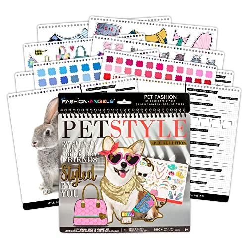 Fashion Angels Pet Fashion Sticker Stylist - 30 Style Sheets for Kids Coloring - Name, Accessorize, and Design Unique Outf...