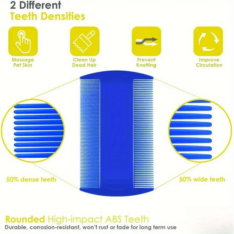 3pcs Stainless Steel Pet Grooming Set, Cat Comb & Brush for Small, Medium & Large Pets, Dog Grooming Tools, 2.44inch/5.8in...