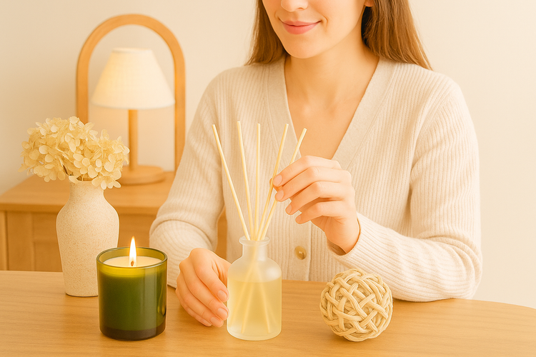 Luxury ultrasonic aroma diffuser with LED mood light for modern wellness home.