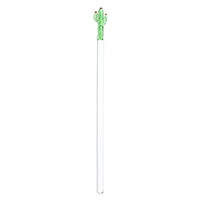 NOVICA Artisan Handmade Recycled Glass Cocktail Stirrer Mexican with Cactus Green Mexico Tableware Barware Accessories Han...