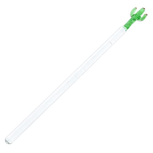NOVICA Artisan Handmade Recycled Glass Cocktail Stirrer Mexican with Cactus Green Mexico Tableware Barware Accessories Han...