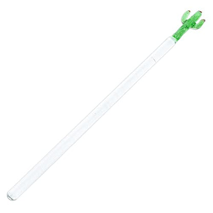 NOVICA Artisan Handmade Recycled Glass Cocktail Stirrer Mexican with Cactus Green Mexico Tableware Barware Accessories Han...
