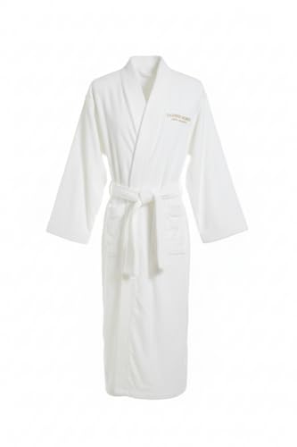 YAHWEH HOMES LUXURY COLLECTION Spa Robe – 100% Organic Cotton, Unisex Shawl Collar, One Size, Absorbent Terry, Belt & Deep...