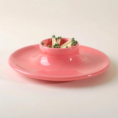 NOVICA Artisan Handmade Ceramic Salt Rimmer Multiuse Colorful Summer from Morocco Pink Tableware Barware 'Fiesta Time'