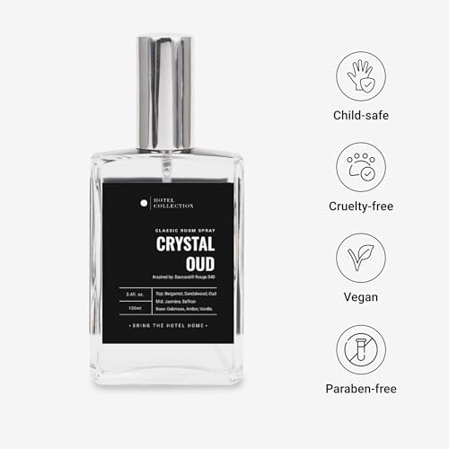 Hotel Collection | Crystal Oud Essential Oil Room Spray | Luxury Hotel Inspired Aromatherapy | Bergamot, Saffron and Amber...
