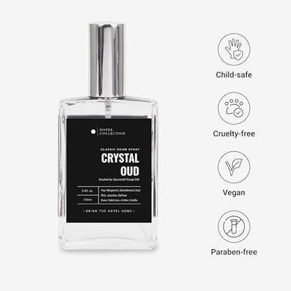 Hotel Collection | Crystal Oud Essential Oil Room Spray | Luxury Hotel Inspired Aromatherapy | Bergamot, Saffron and Amber...