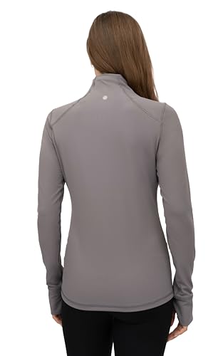 Yogalicious Half Zip Lightweight Workout Long Sleeve Athletic Jacket with Front Pockets and Thumbholes
