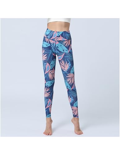Women Yoga Pants High Waist Printed Workout Tights Slim Fit Activewear Leggings with Tummy Control and Stretch Design