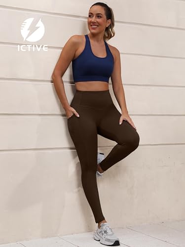 Women High Waist Workout Pants with Pockets Yoga Gym Running Pilates Fitness Leggings Running Pants