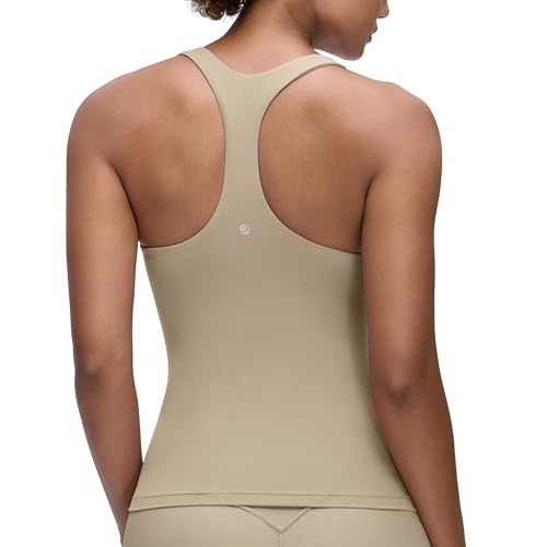 CRZ YOGA Butterluxe Workout Racerback Tank Tops for Women - Padded Athletic Spandex Yoga Shirts with Built in Bra