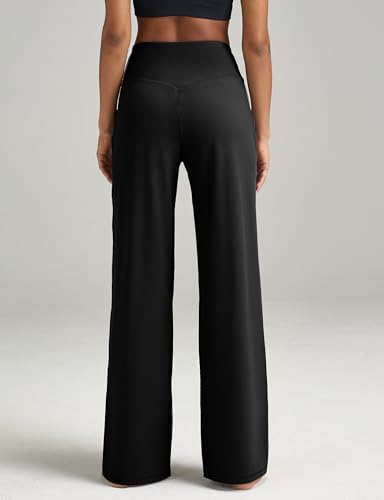 ESOFT Wide Leg Pants Women High-Waisted Yoga Work Dress Pants with Pockets, Casual Sweatpants, Petite/Regular