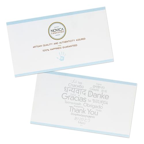 NOVICA Artisan Handmade Papier Mache Toothpick Holder Multicolored Floral Wood Metallic Woodpaper India Tableware Kitchen ...