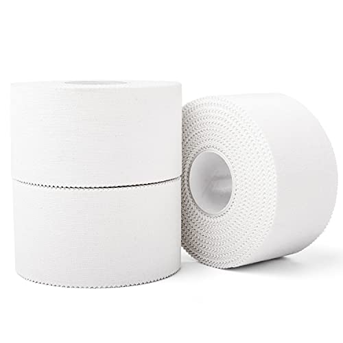 (3 Pack) White Athletic Sports Tape, Very Strong Easy Tear No Sticky Residue Tape for Athlete & Sport Trainers & First Aid...