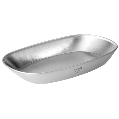 Ti artisan Titanium Plate Camping Picnic Tableware 32.1fl oz Cooking Utensils Extremely Light Dishes Bowl 106g (Ice Flowers)