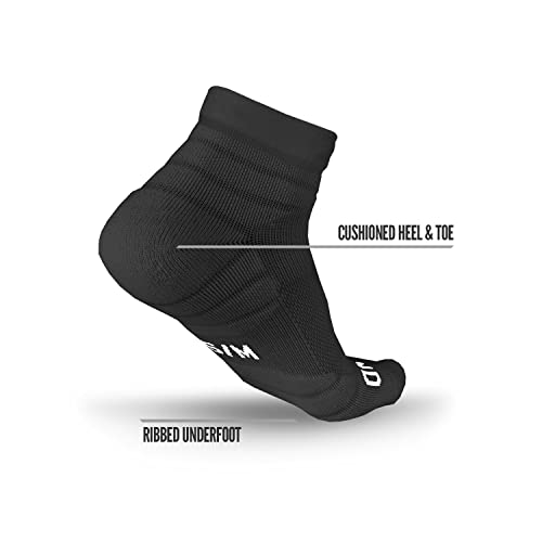 NXTRND 3 Pairs Compression Running Socks for Men, Cushion Athletic Ankle Socks, Basketball, Football, Hiking