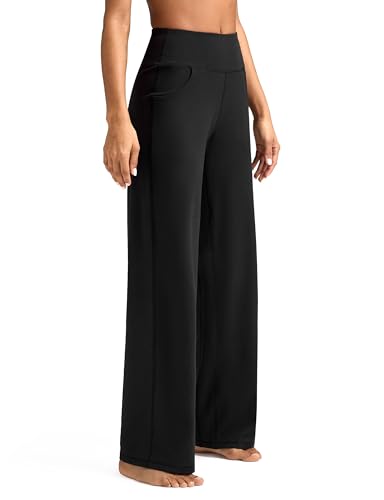ESOFT Wide Leg Pants Women High-Waisted Yoga Work Dress Pants with Pockets, Casual Sweatpants, Petite/Regular