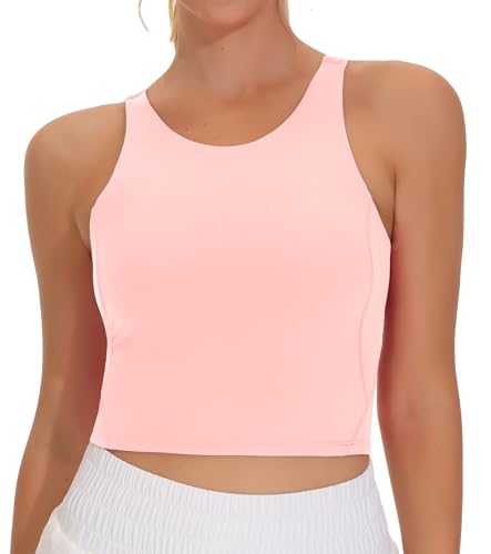 THE GYM PEOPLE Women's Sports Bra Sleeveless Workout Tank Tops Running Yoga Cropped Tops with Removable Padded