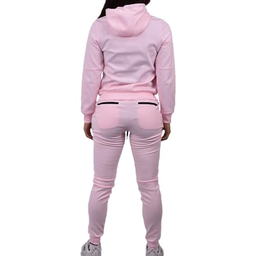 RIFLESSI Women's Athletic Sports Casual 2 Piece Solid Color Tracksuit Hoodie Jogger Pants Sweatsuit Set