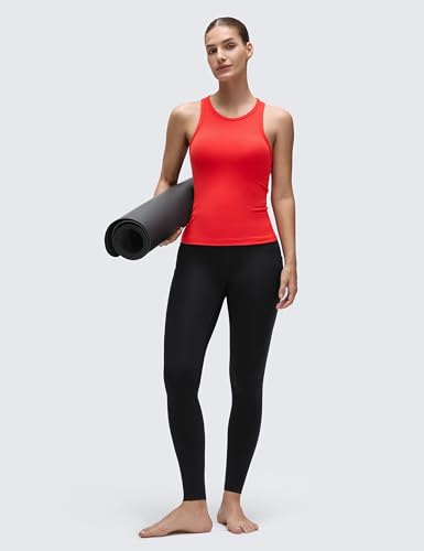 CRZ YOGA Butterluxe High Neck Tank Tops for Women - Yoga Workout Athletic Gym Camisole Racerback Sleeveless Shirts