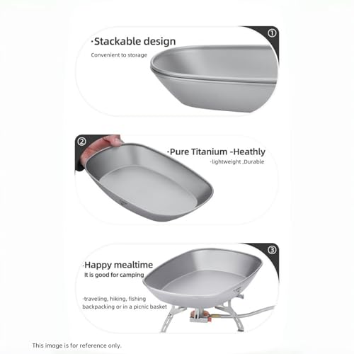 Ti artisan Titanium Plate Camping Picnic Tableware 32.1fl oz Cooking Utensils Extremely Light Dishes Bowl 106g (Ice Flowers)