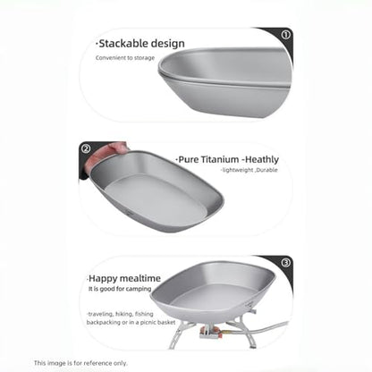 Ti artisan Titanium Plate Camping Picnic Tableware 32.1fl oz Cooking Utensils Extremely Light Dishes Bowl 106g (Ice Flowers)