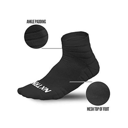 NXTRND 3 Pairs Compression Running Socks for Men, Cushion Athletic Ankle Socks, Basketball, Football, Hiking