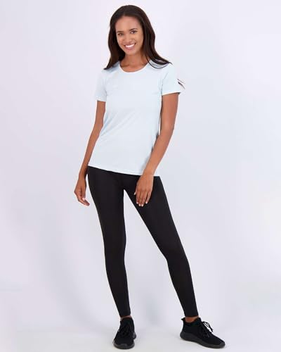 Real Essentials 5 Pack: Women's Short Sleeve T-Shirts Workout Tops Fitness Pilates Gym Activewear Athletic (Plus Available)