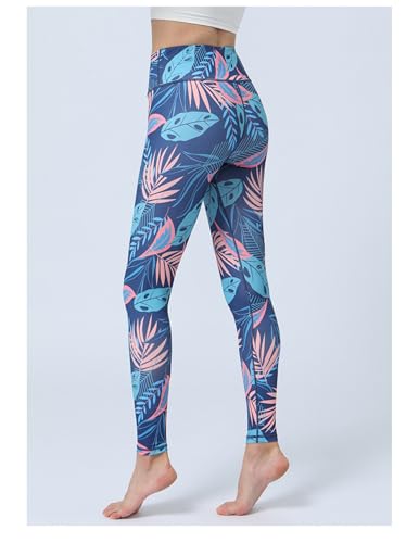 Women Yoga Pants High Waist Printed Workout Tights Slim Fit Activewear Leggings with Tummy Control and Stretch Design