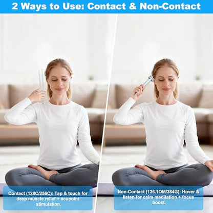 Tuning Forks for Healing Set - 128Hz, 136Hz, 256Hz, 384Hz with Activator - Weighted & Unweighted Sound Therapy Tools for C...