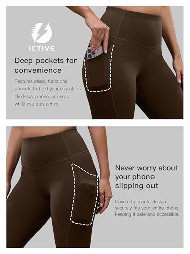 Women High Waist Workout Pants with Pockets Yoga Gym Running Pilates Fitness Leggings Running Pants