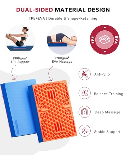 HAPBEAR Exercise Balance Pad - 15"x12" Non-Slip Textured Foam Balance Pad with 2-in-1 Stability & Massage - 2.2" Thick TPE...