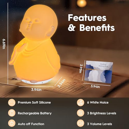 Guided Visual Meditation Tool, Mindfulness Breathing Light with Sound, Stress & Anxiety Relief Items, Relaxing Self Care G...