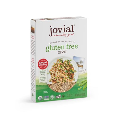 Jovial Organic Brown Rice Orzo Pasta - Gluten Free Whole Grain Orzo, Dairy Free, Made with 2 Ingredients, Non GMO, Artisan...